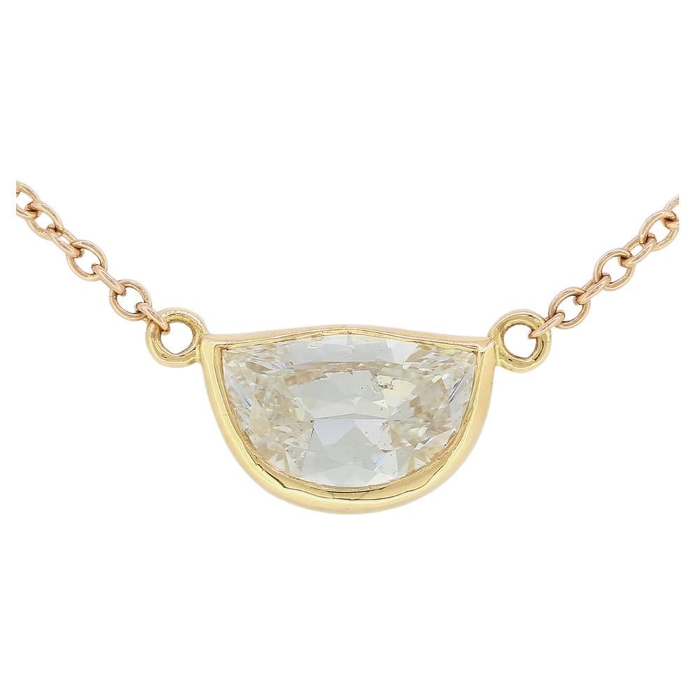 TVJ 0.85 Carat Diamond Half Moon Pendant