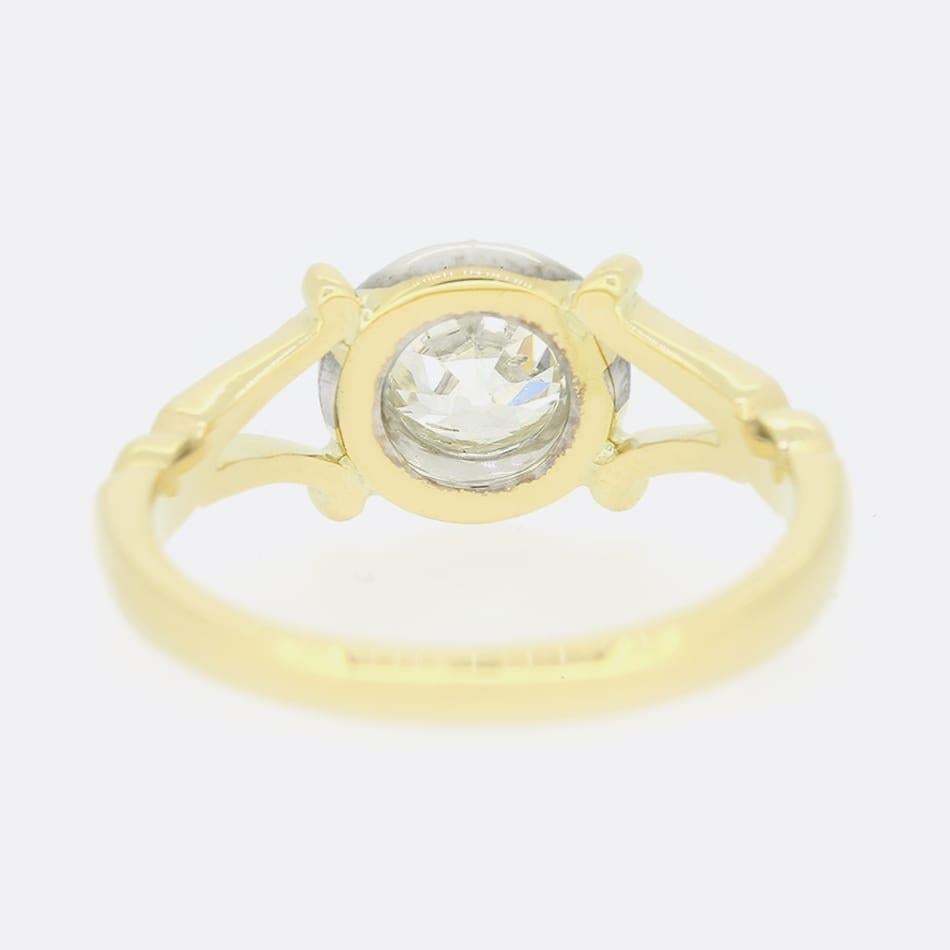 TVJ Anillo solitario de diamantes talla cojín de 0.91 quilates Corte cojín en venta