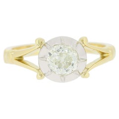 TVJ 0.91 Carat Cushion Cut Diamond Solitaire Ring
