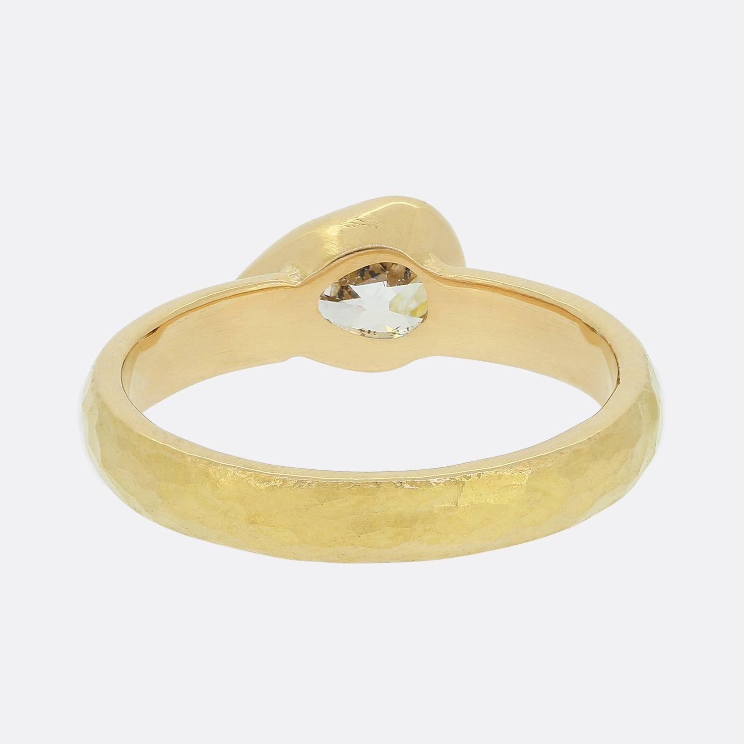 Victorian TVJ 0.91 Carat Old Pear Cut Diamond Ring