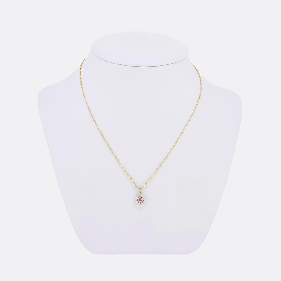 This is a beautiful pendant necklace. The pendant features a Georgian style cut down setting with an old cut pink topaz which has been crafted in 18ct yellow gold and silver, suspended on a 16 inch chain.
This collection is inspired by Victorian and