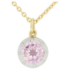 TVJ 1.00 Carat Old Cut Pink Topaz Pendant