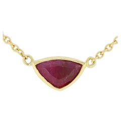 TVJ 1.00 Carat Trillion Cut Ruby Pendant