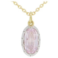 TVJ 1.08 Carat Oval Pink Topaz Pendant