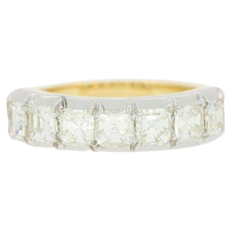 TVJ 1,40 carat Asscher Cut Diamond Seven Stone Ring (bague à sept pierres) en vente