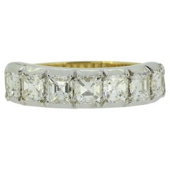 TVJ 1,40 Karat Asscher-Schliff Diamant Sieben-Stein-Ring