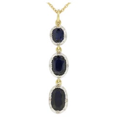 TVJ 2.70 Carat Oval Cut Sapphire Drop Pendant