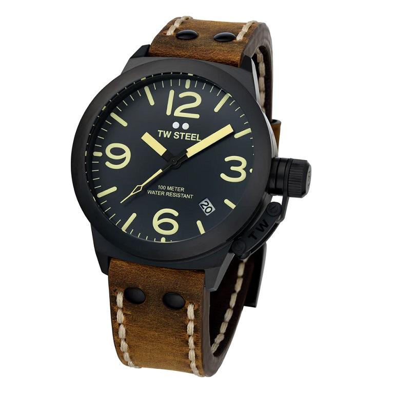 TW Steel 45mm Black Dial PVD Black Plated Brown Leather Strap Watch CS103

The original TW Steel redefined. The CS103 features a black dial, a brown Italian leather strap.

- Miyota 2415 movement
- Black dial
- Sapphire coated crystal
- Brown