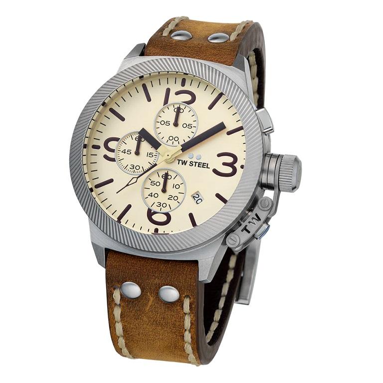 TW Steel 45mm Cream Dial Brown Italian Leather Strap Watch CS104

The original TW Steel redefined. The CS104 features a chronograph movement, a cream dial, a brown Italian leather strap.

- Miyota VD57 chronograph movement
- Cream dial
- Sapphire