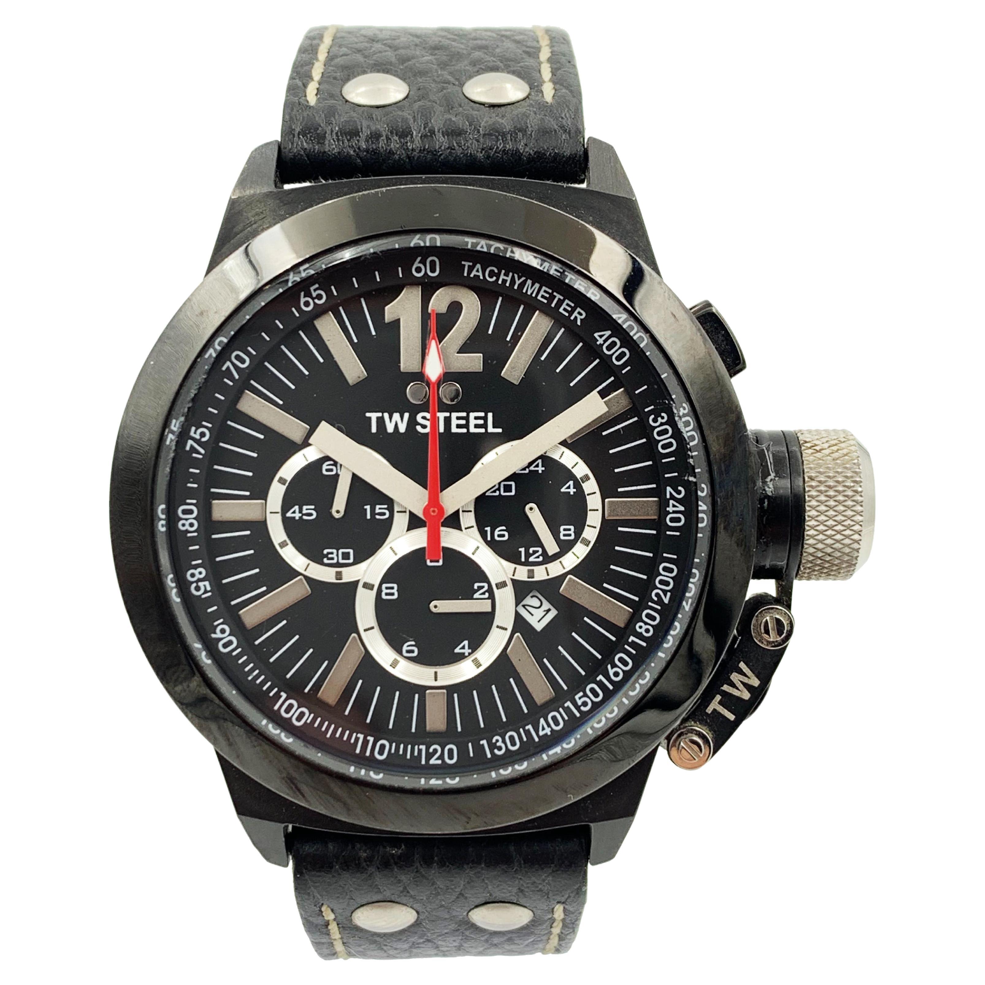 TW Steel CEO Canteen Quartz Steel and Leather Casual Men s Watch