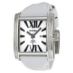 TW Steel CEO Goliath White Leather Strap Quartz Unisex Watch CE3015