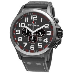 TW Steel Pilot Grey Dial Titanium PVD Stainless Steel Quatz Men's Watch TW421