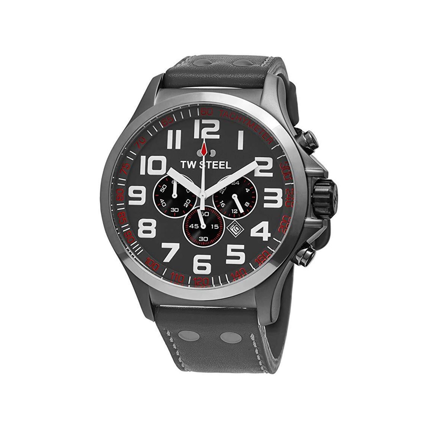 Store display Model.
Can have minor blemishes. 
Comes with original Box.
Brushed sandblasted titanium PVD plated stainless steel case (45 mm in diameter, 13.5 mm thick), Screw-down case-back with embossed TW Steel logo, Polished titanium PVD