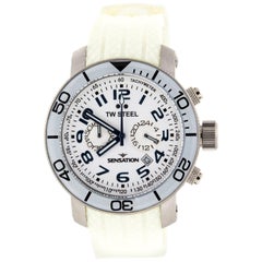 TW Steel Sensation Grandeur White Silicone White Dial Quartz Men's Watch TW834