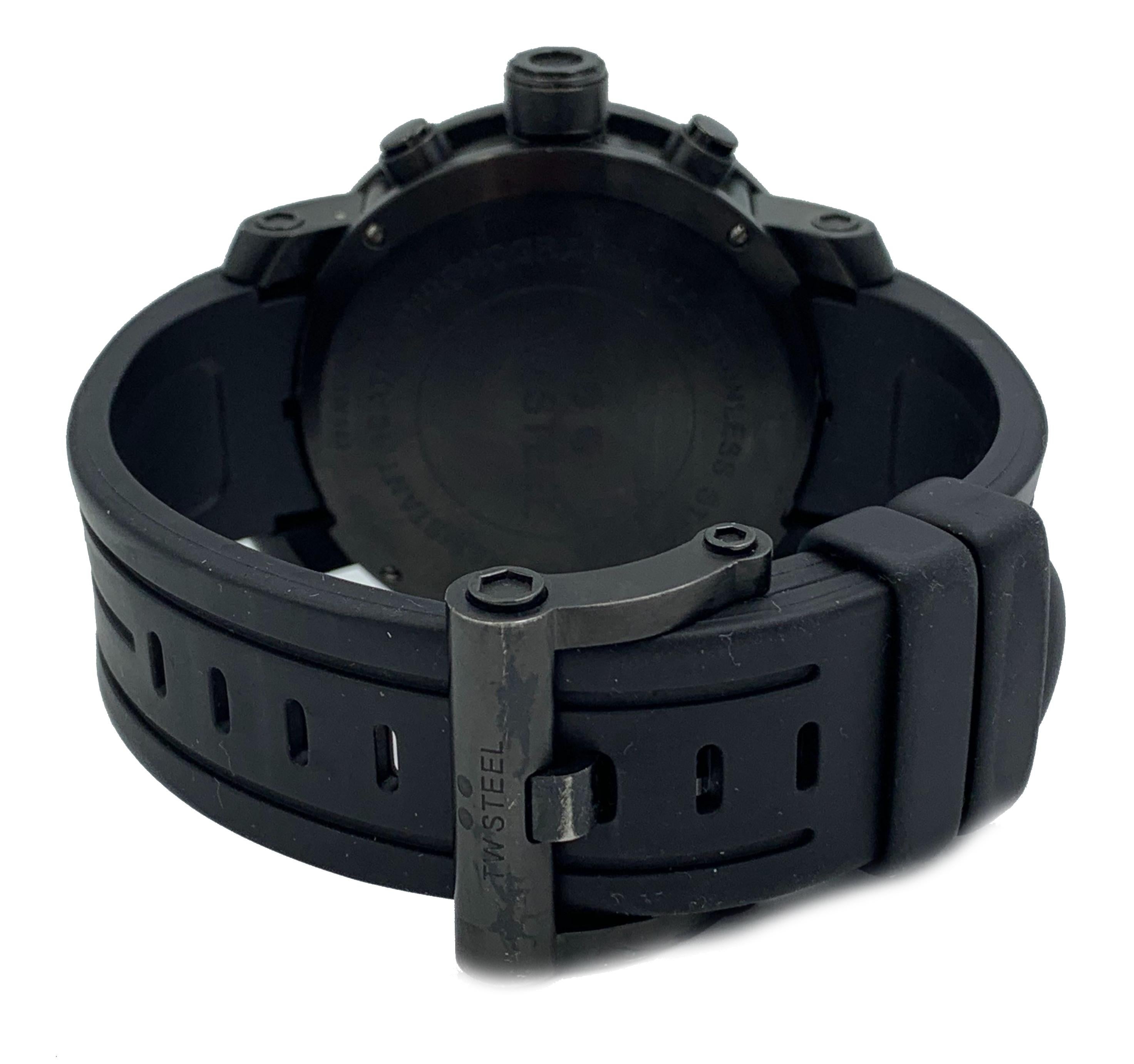 Men's TW Steel Tech Chronograph Stainless Steel Black Dial Quartz Male Watch TW129