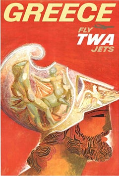 TWA - Greece Original Poster by David Klein, 1959