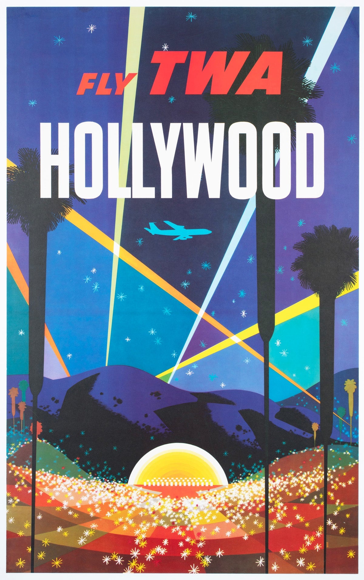 TWA Hollywood c1960s Reiseplakat, David Klein