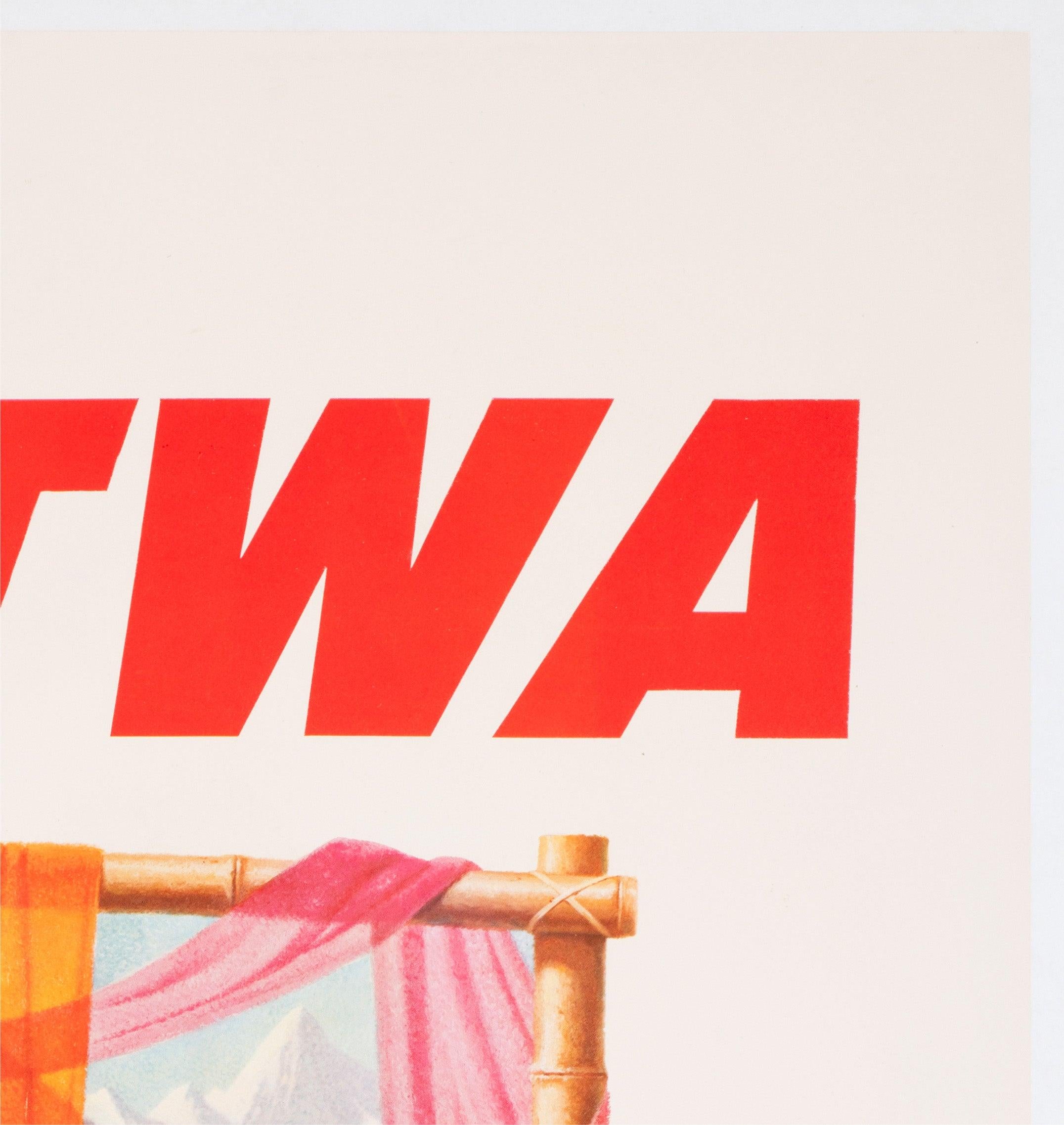 TWA Orient 1960s Airline Travel Advertising Poster David Klein Excellent état - En vente à Bath, Somerset