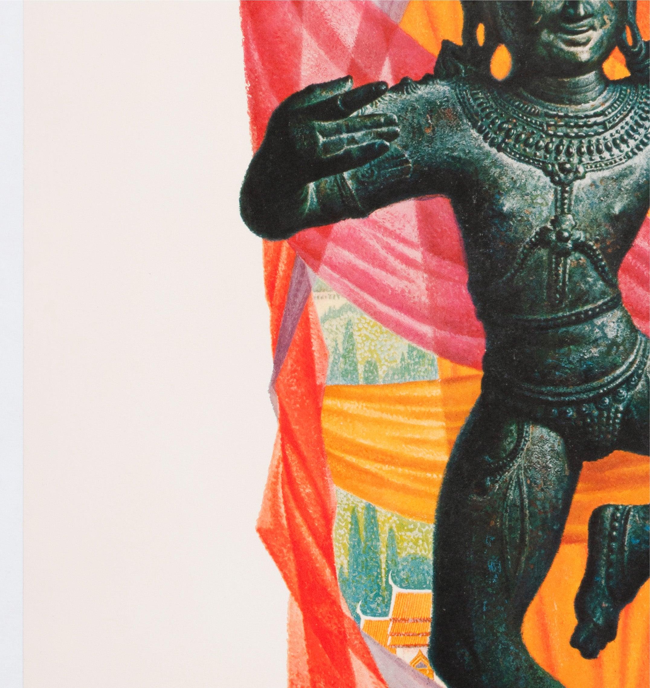 20ième siècle TWA Orient 1960s Airline Travel Advertising Poster David Klein en vente