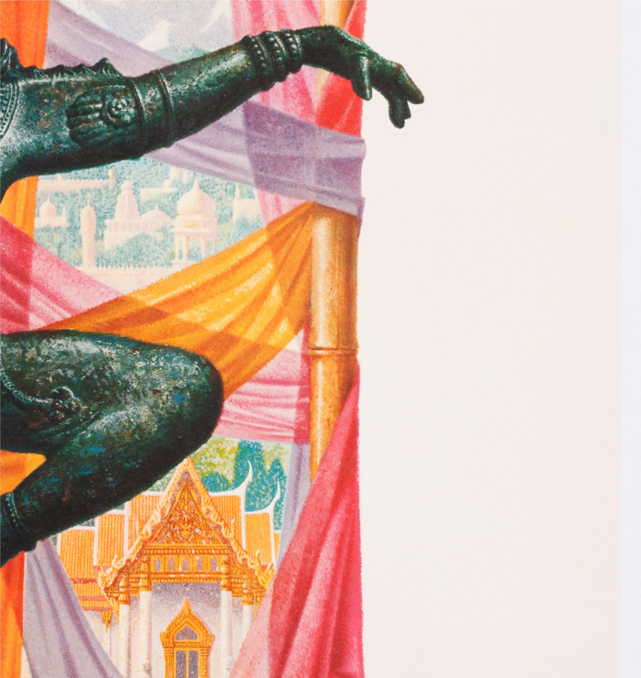 Lin TWA Orient 1960s Airline Travel Advertising Poster David Klein en vente