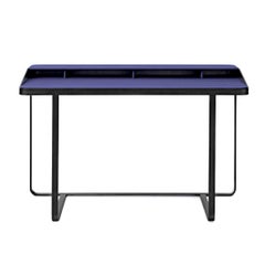 Twain Blue Leather Desk, Designed by Gordon Guillaumier, Made in Italy