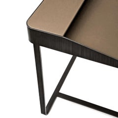 Twain, Brown Leather Desk, Designed by Gordon Guillaumier, Made in Italy