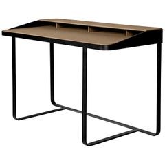 Twain, Brown Leather Desk, Designed by Gordon Guillaumier, Made in Italy