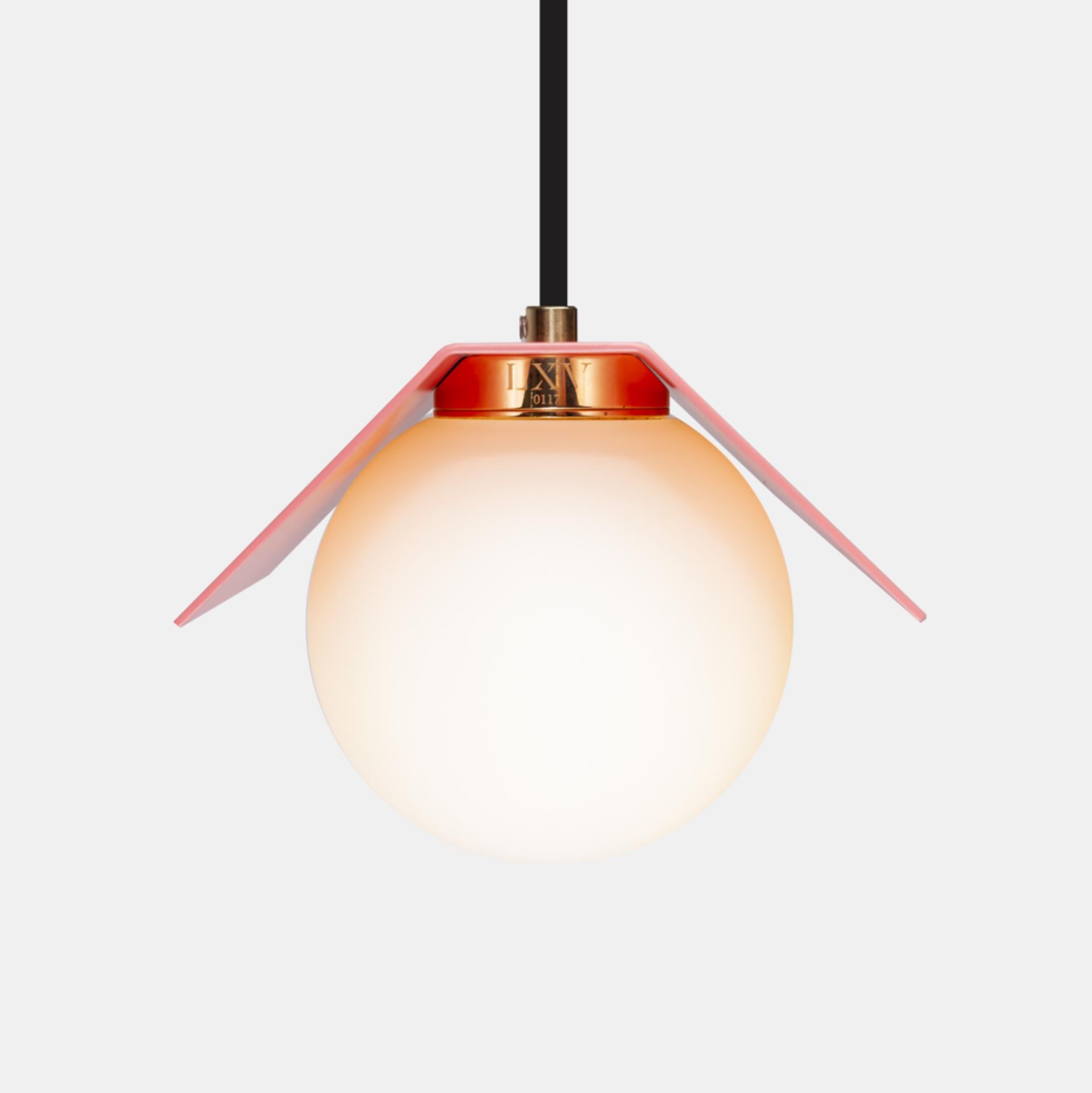 Post-Modern Twain Ex Antique Pink Suspended Light by Lexavala For Sale