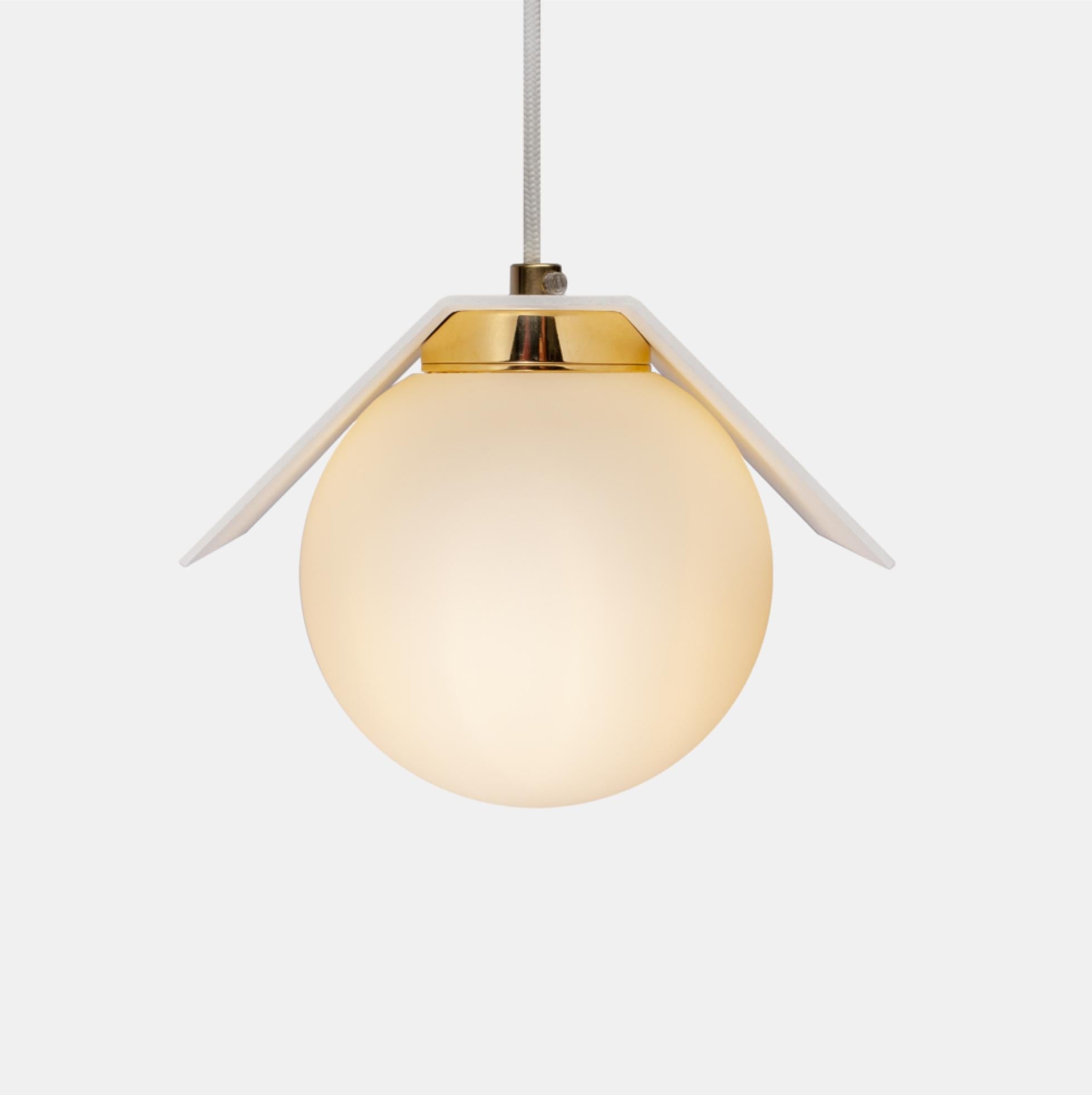 Polish Twain Ex Pure White Suspended Light by Lexavala For Sale