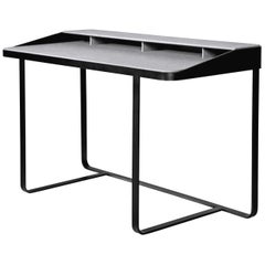 Twain, Grey Leather Desk, Designed by Gordon Guillaumier, Made in Italy