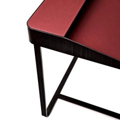 Twain, Red Leather Desk, Designed by Gordon Guillaumier, Made in Italy