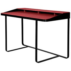 Twain, Red Leather Desk, Designed by Gordon Guillaumier, Made in Italy