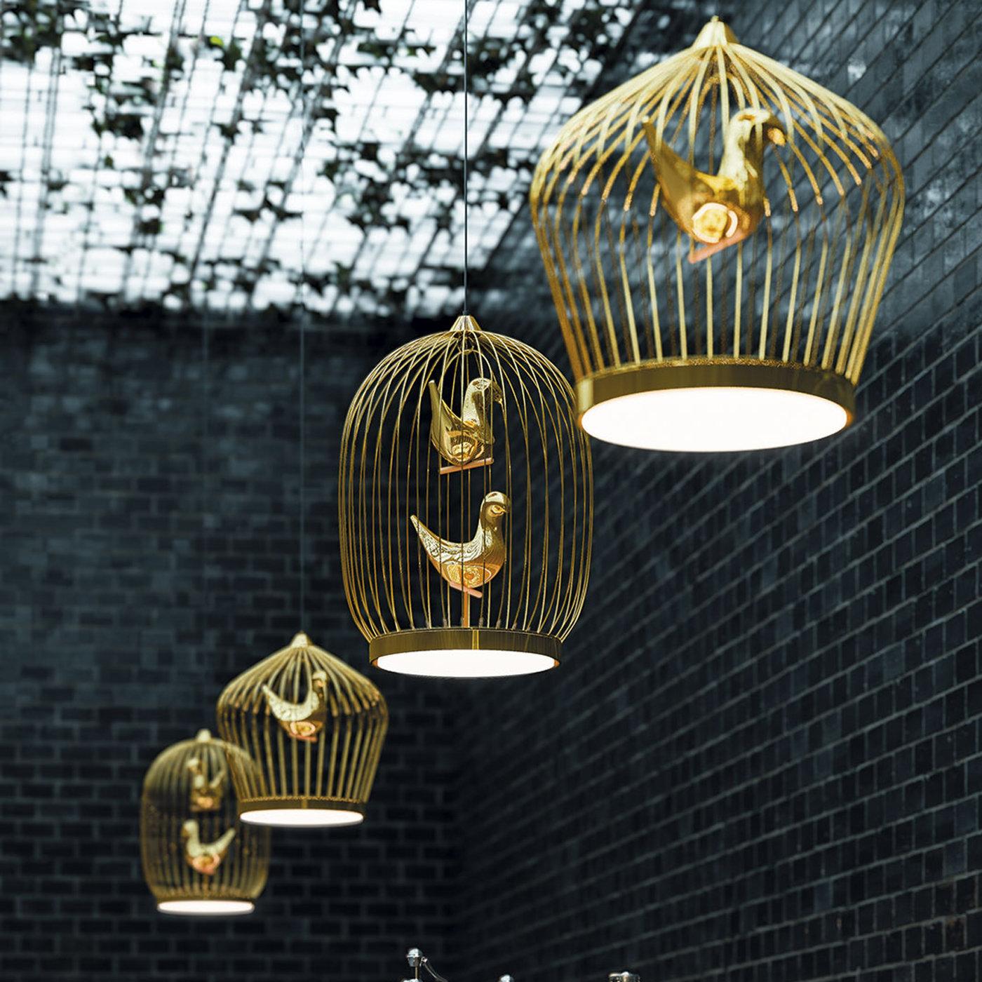 Gold Plate Twee T. Gold Small Suspension Lamp by Jake Phipps