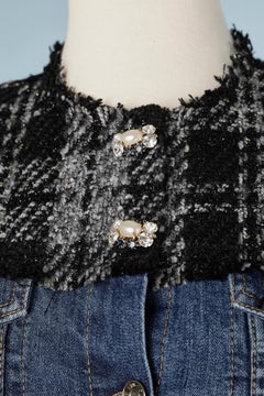 Tweed and denim jacket Liu-Jo