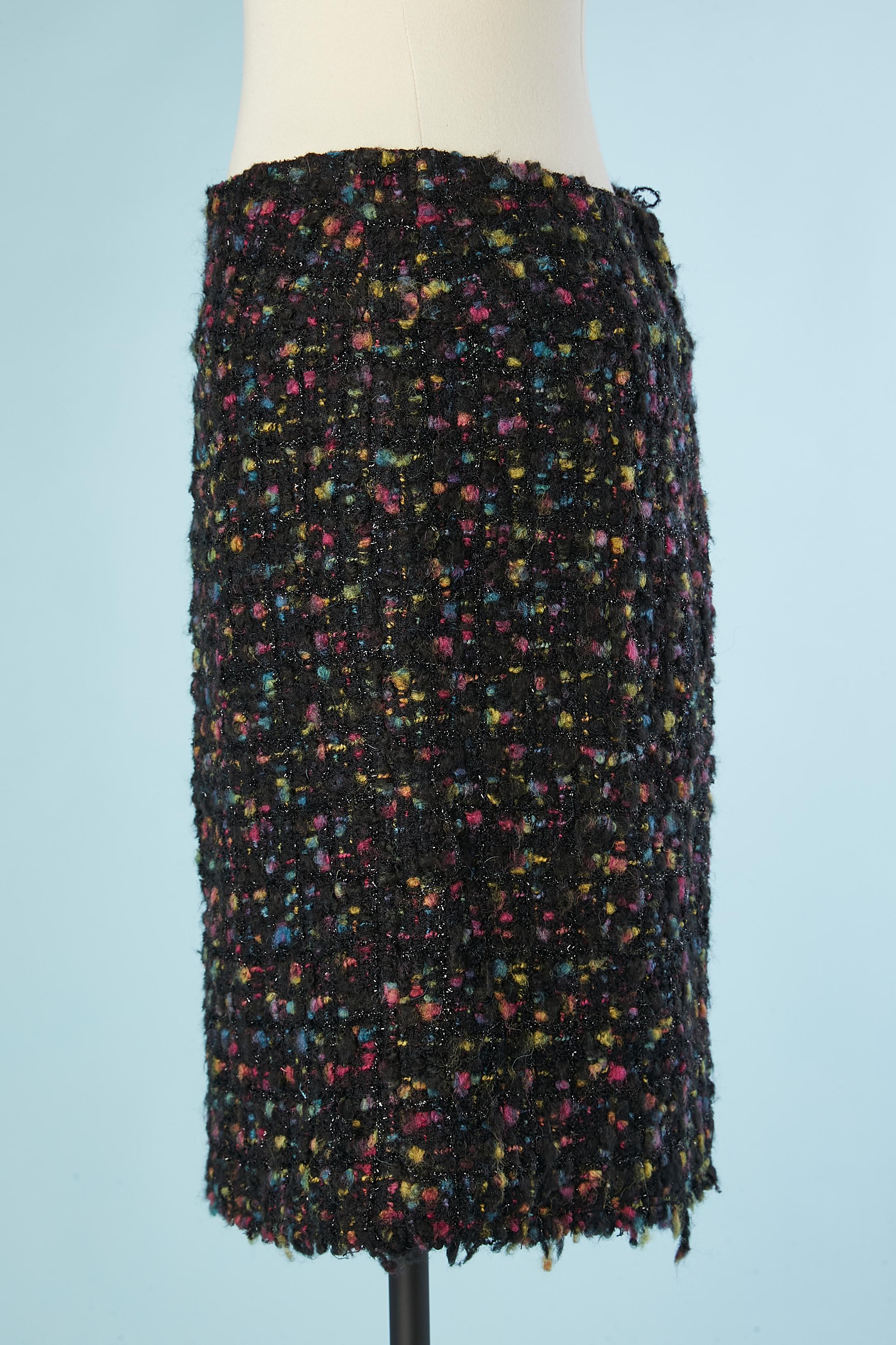 Black Tweed and lurex skirt Chanel For Sale
