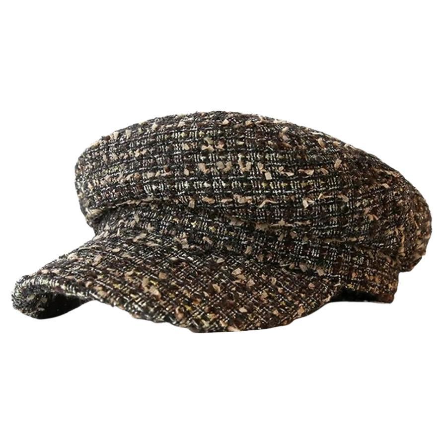 Tweed Baker Boy Hat Berets Newsboy Women Cap Black Brown Grey Gold Check For Sale