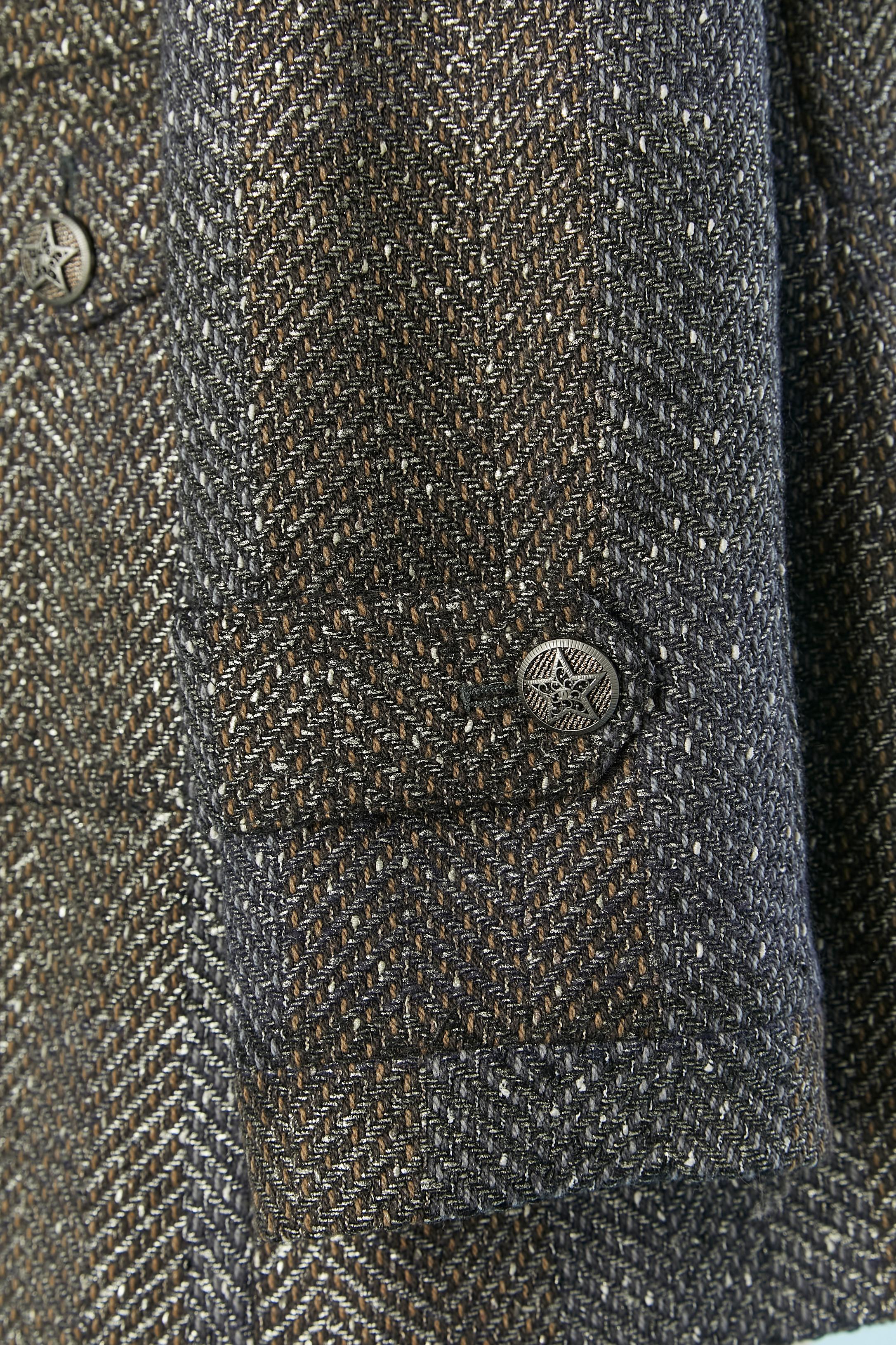 Veste à double boutonnage à chevrons CHANEL Pour femmes en vente