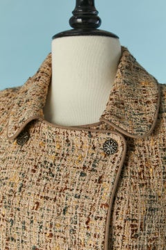 Tweed-Doppelreihige Tweed-Jacke mit Wildlederbezug Chanel Boutique H/W 1998