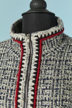 Tweed dress with zip closure and belt with pearls buckle Edward Achour