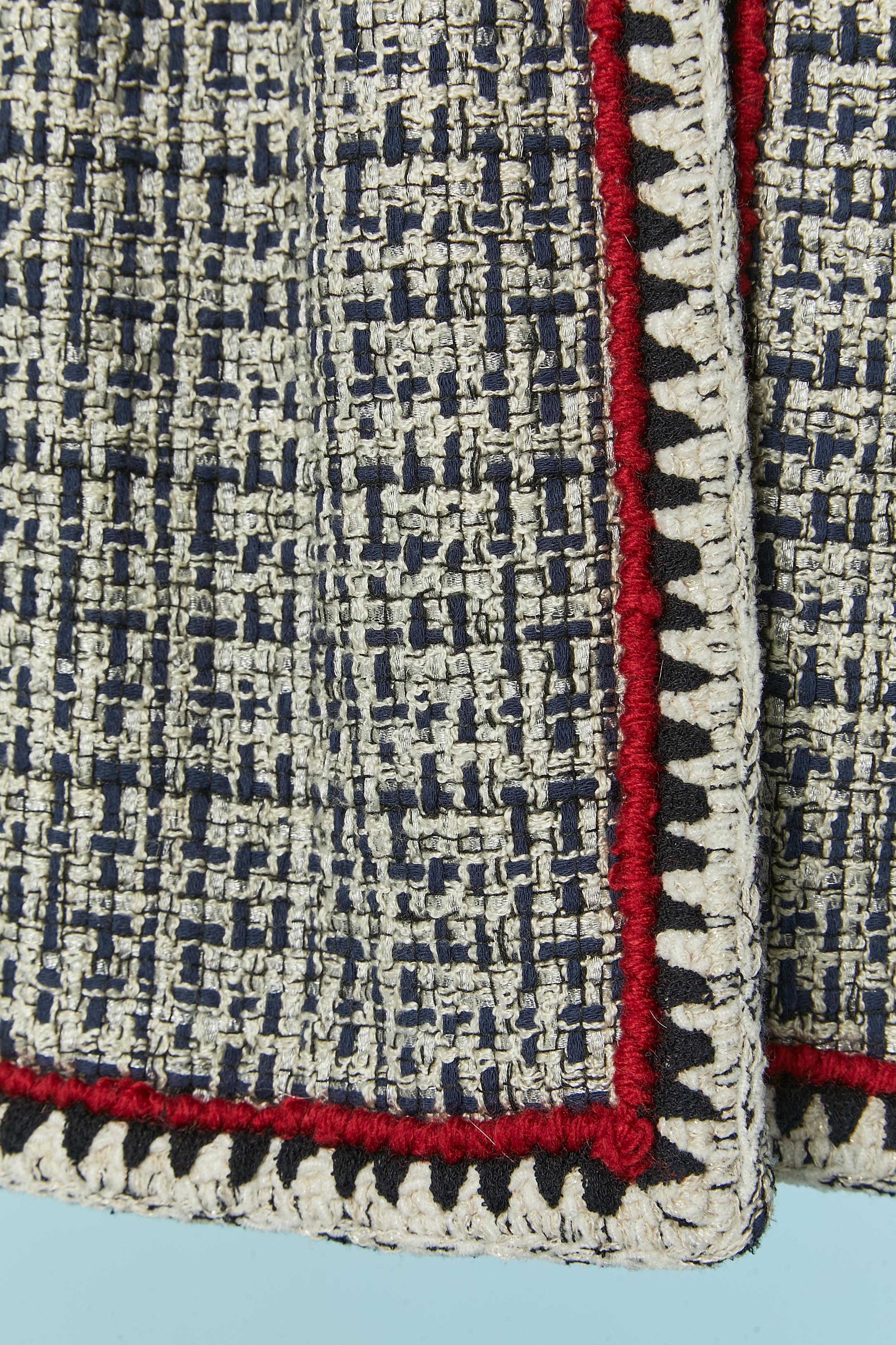 Tweed-Kleid mit Reißverschluss und Gürtel mit Perlenschnalle Edward Achour Damen im Angebot
