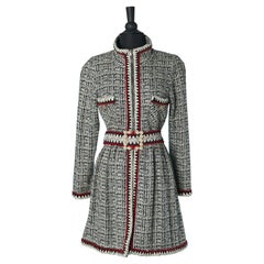 Robe en tweed avec fermeture éclair et ceinture avec boucle en perles Edward Achour