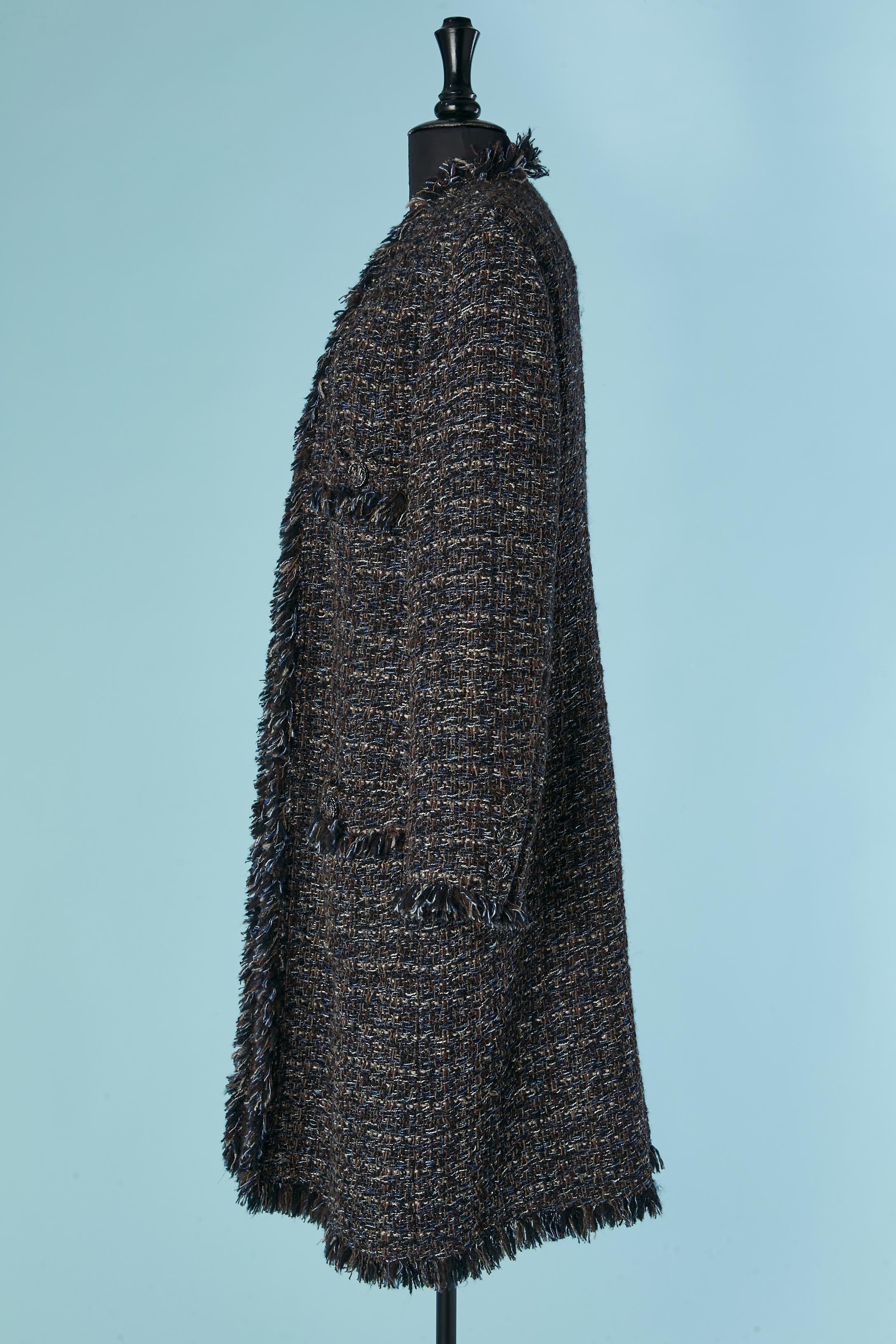 Manteau en tweed bord à bord CHANEL en vente 1