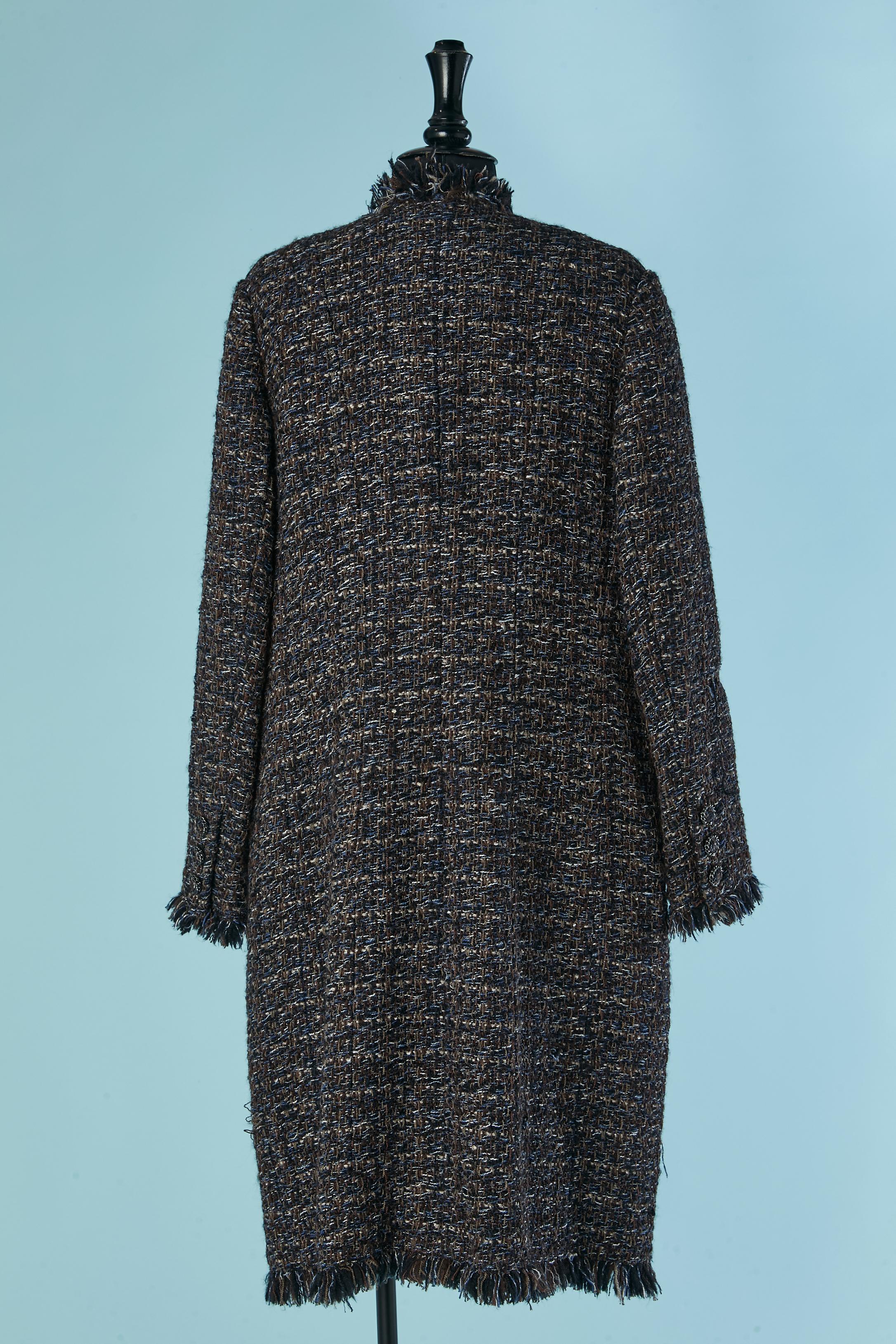 Manteau en tweed bord à bord CHANEL en vente 3