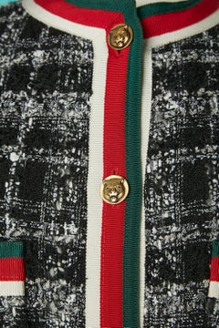 Tweed jacket with white, red & green trimming Gucci by Alessandro Michele 2019
