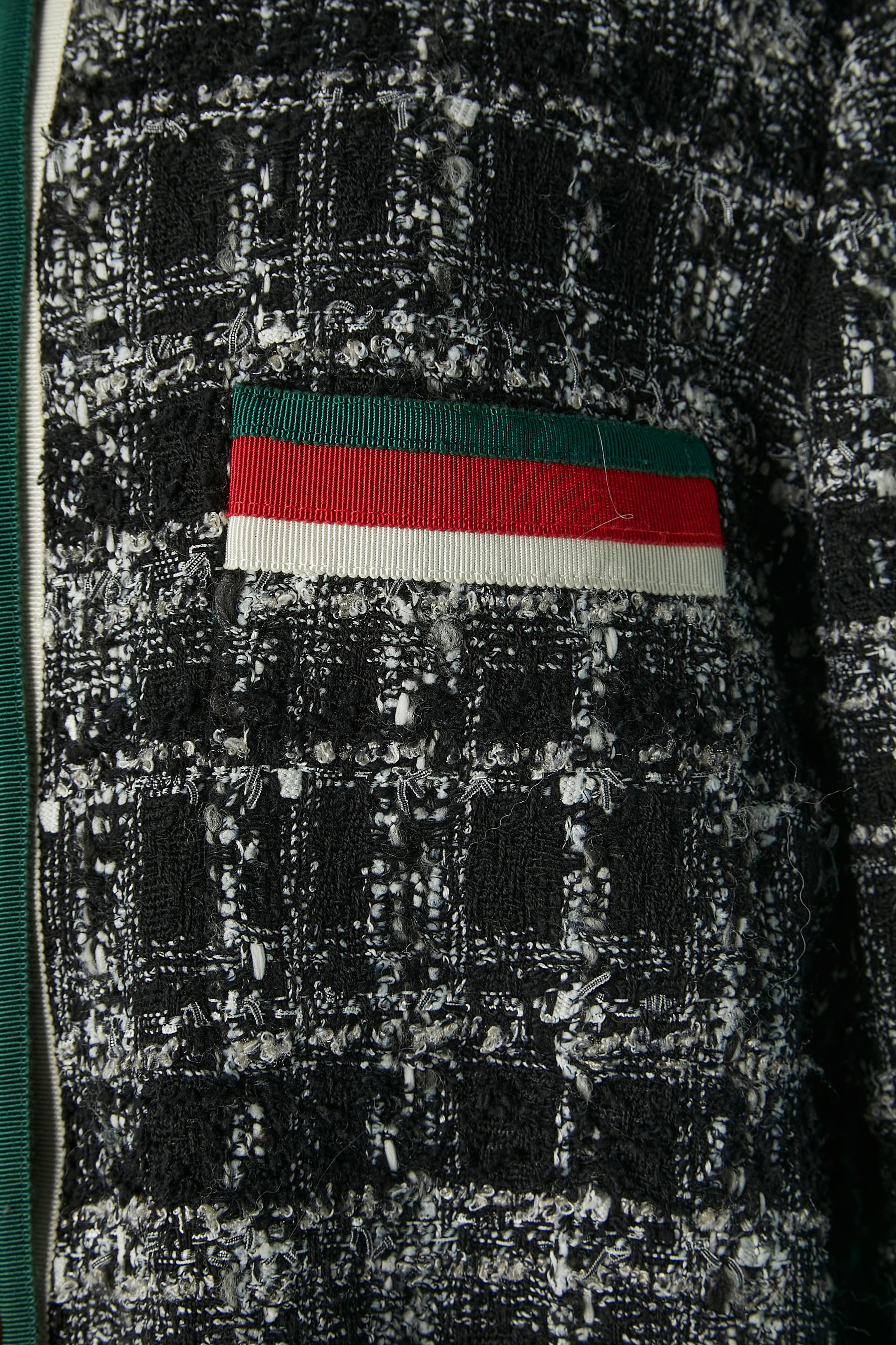 Tweed jacket with white, red & green trimming Gucci by Alessandro Michele 2019 In Excellent Condition For Sale In Saint-Ouen-Sur-Seine, FR