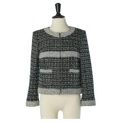 Veste en tweed avec fermeture éclair sur le centre avant CHANEL