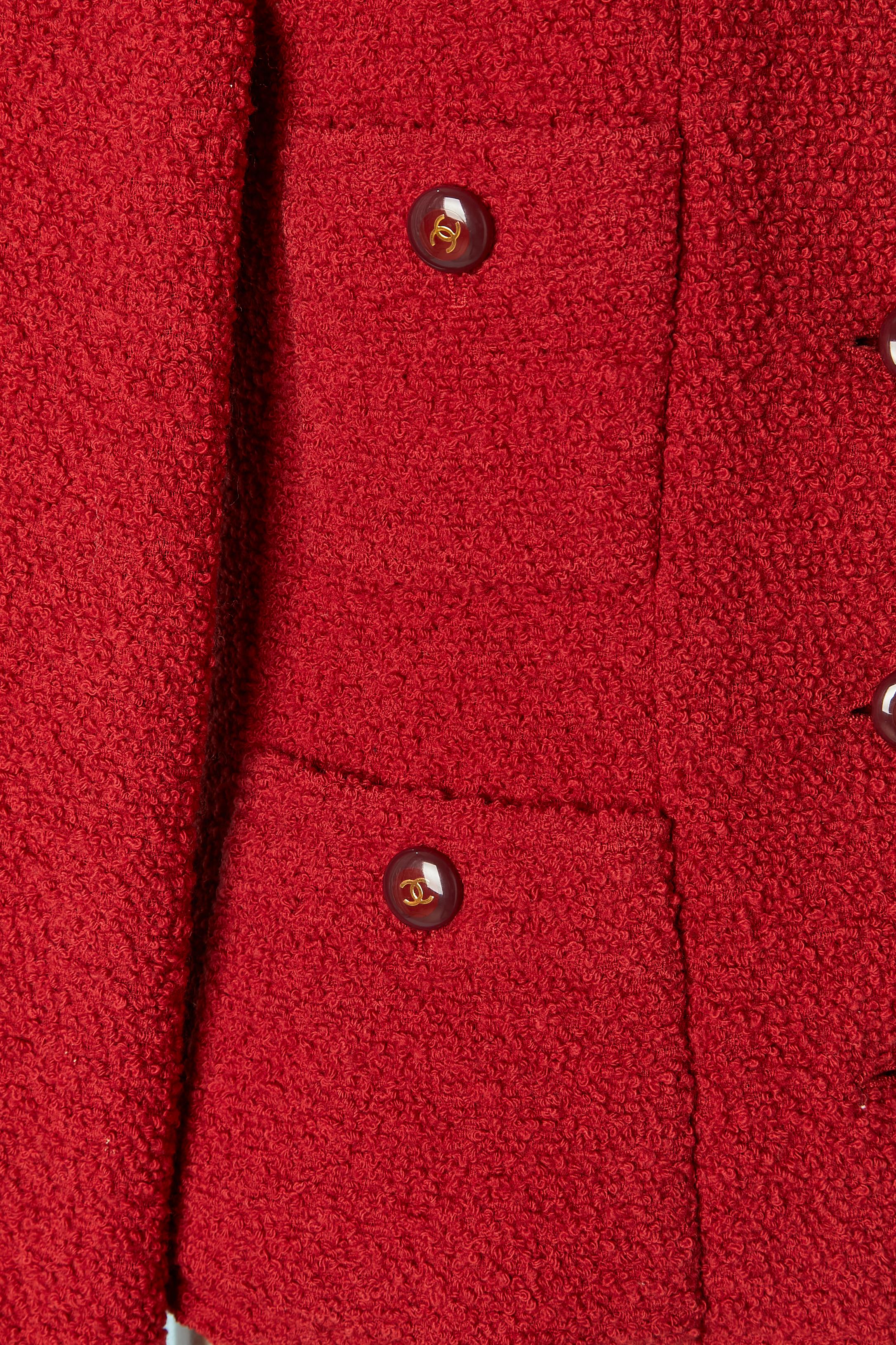 Einreihige Tweed-Jacke CHANEL BOUTIQUE (Rot)