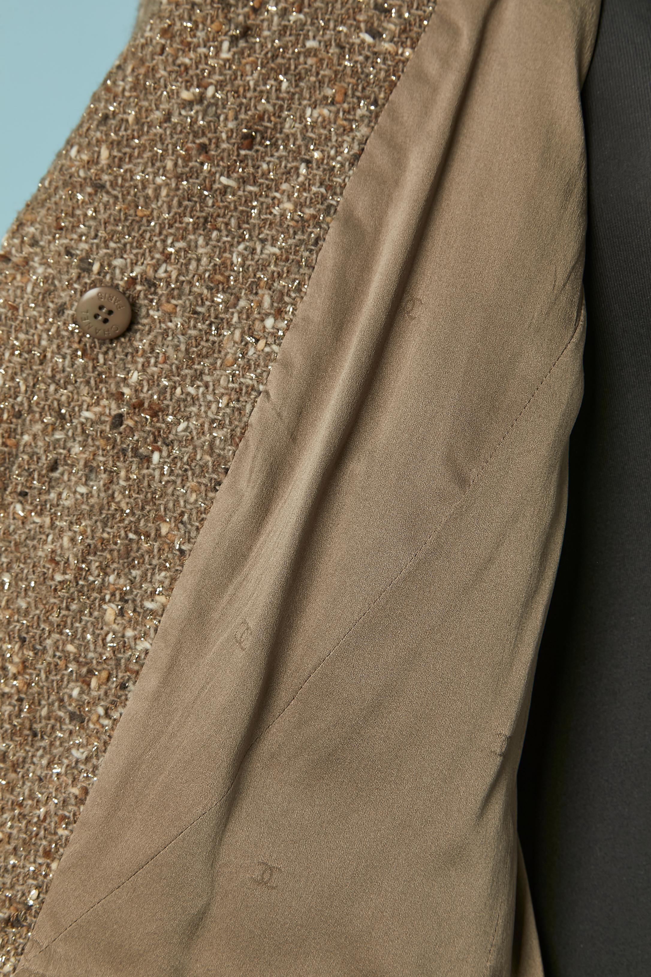 Giacca monopetto in tweed  con chiusura a scatto con marchio Chanel 1999 in vendita 6
