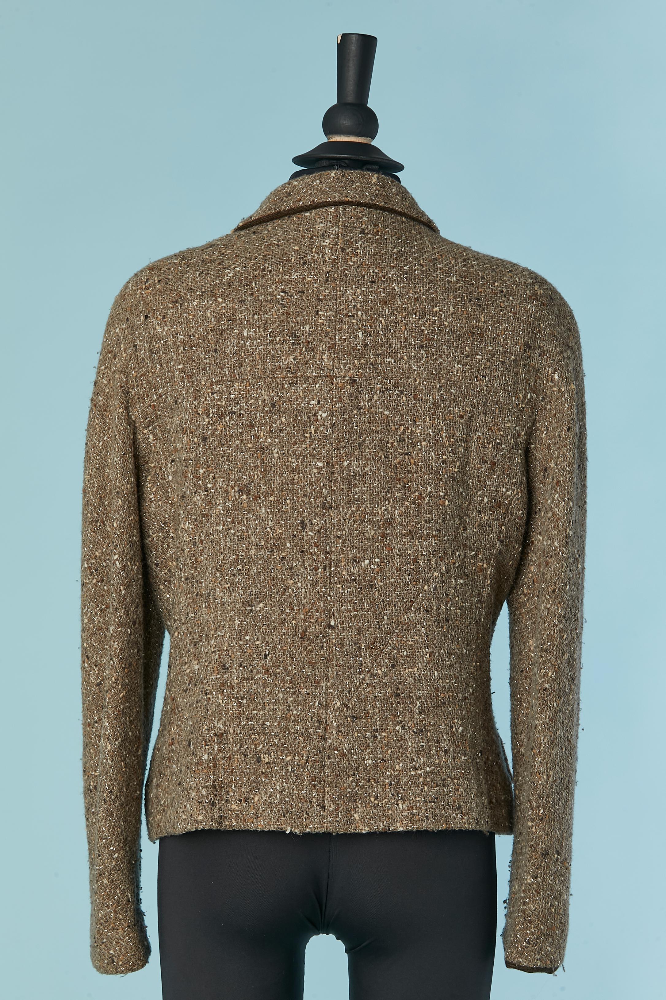 Giacca monopetto in tweed  con chiusura a scatto con marchio Chanel 1999 in vendita 4