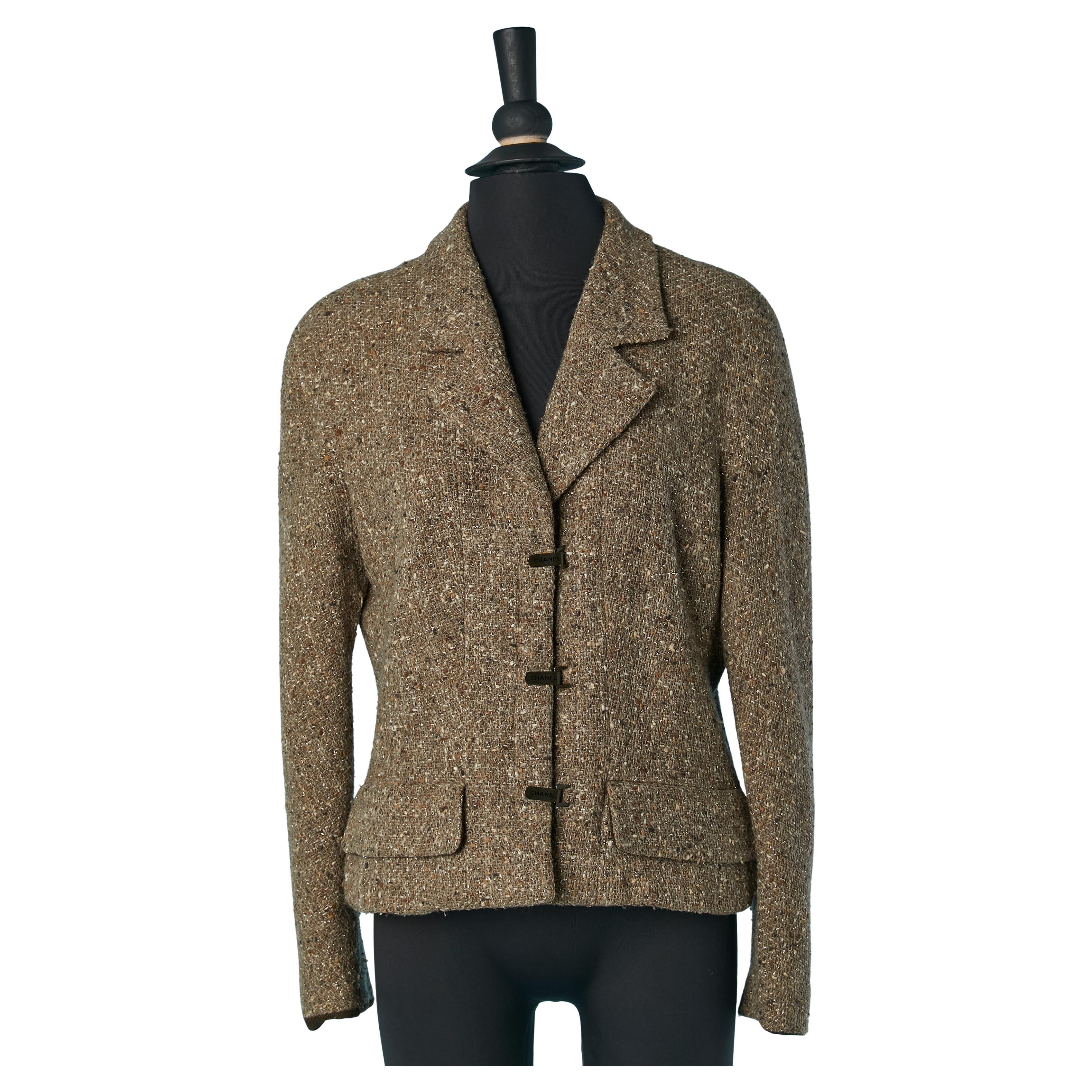 Veste en tweed à simple boutonnage  Fermeture par fermoir de marque CHANEL 1999